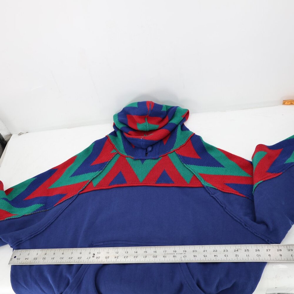 Free People Sweater Women Large Seeing Double Hoodie oversized Cotton geometric - Picture 11 of 11